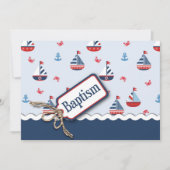 Nautical Sailships Baptisme Kaart (Voorkant)