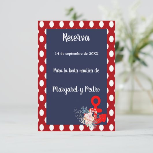 Nautical Save the Date pour mariage en espagnol (Debout devant)