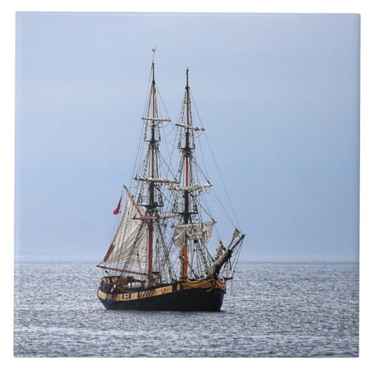 Nautical Schooner Blue Skies Tegeltje (Voorkant)