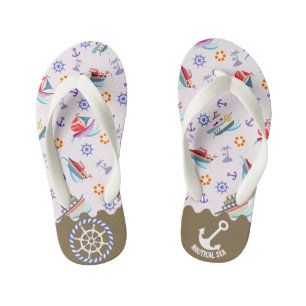 Nautical Sea Witte Kinder Slippers Teenslippers