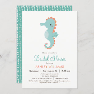 Nautical Seahorse Bridal Shower Kaart