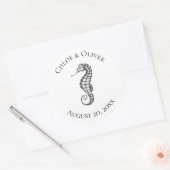 Nautical Seahorse gepersonaliseerd Ronde Sticker (Envelop)