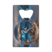 Nautical Seahorse Starfish Fantasy Bottle Opener Kredietkaart Flessenopener (Achterkant)