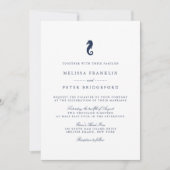 Nautical Seahorse Wedding Invitation Kaart (Voorkant)