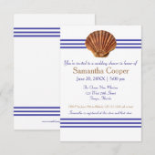 Nautical Seashell - 3x5 Bridal Shower Uitnodiging (Voorkant / Achterkant)