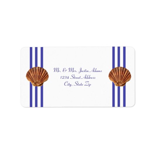 Nautical Seashell - Adresetiketten Etiket (Voorkant)