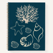 Nautical Seashell Art Sketchbook Journal (Devant)