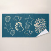 Nautical Seashell Bath Towel (Serviette de bain)