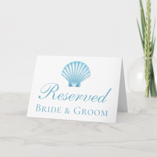 Nautical Seashell Blue Beach Wedding Reserved (Voorkant)