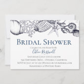 Nautical Seashell Bridal Shower Uitnodiging (Voorkant)