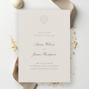 Nautical Seashell Classic formele Ecru bruiloft Save The Date