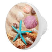 Nautical Seashell Ocean Sand Keramische Knop (Rechts)