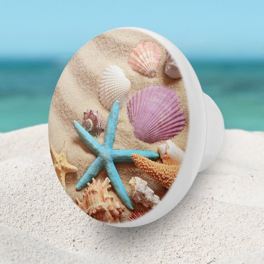Nautical Seashell Ocean Sand Keramische Knop