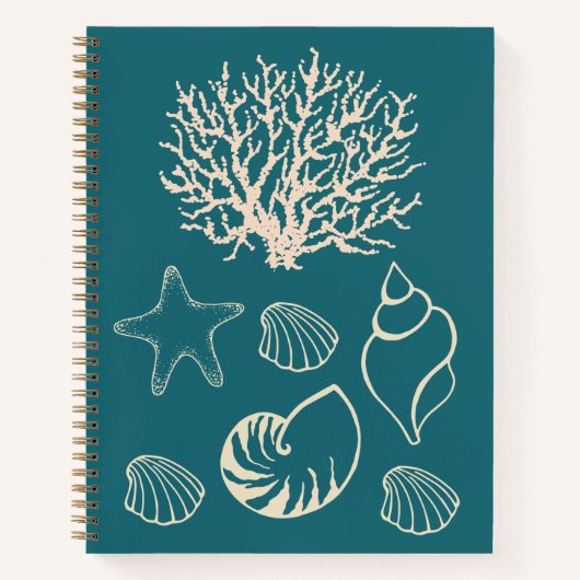 Nautical Seashell Sketchbook Gift Notitieboek (Voorkant)