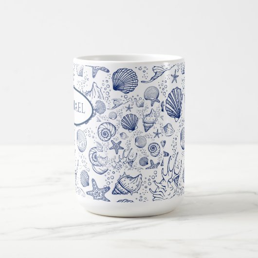 Nautical Seashell Theme Custom Coffee Mok (Center)