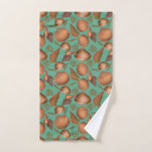 Nautical Seashell Turquoise Pattern Bad Handdoek (Handdoek)