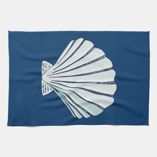 Nautical Seaside Shell Theedoek (Horizontaal)