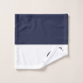 Nautical Shark Navy Blue | Nom unique blanc (Gant de toilette)