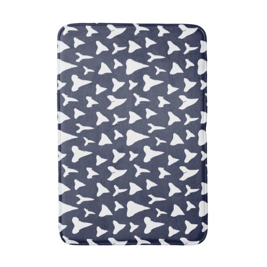 Nautical Sharks Tooth Blue en White Pattern Badmat (Voorkant Verticaal)