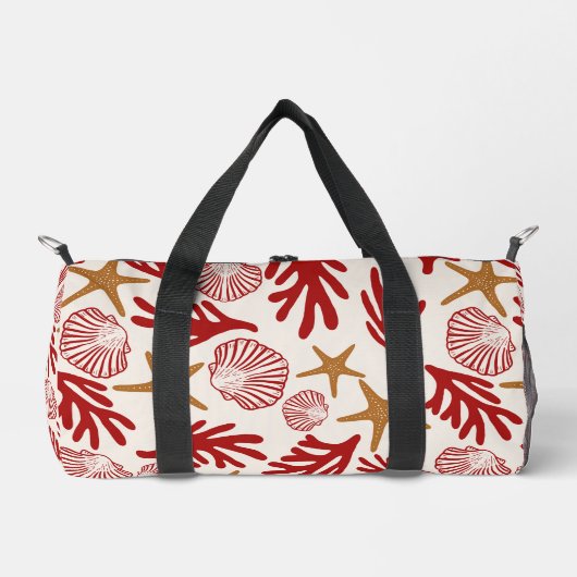 Nautical Shell Print Gym & Travel Bag Plunjezak (Voorkant)