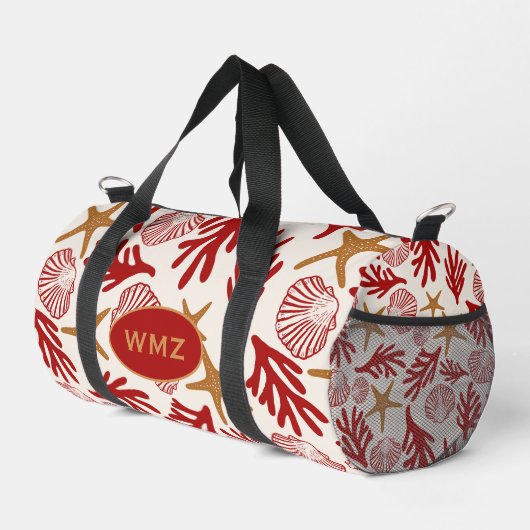 Nautical Shell Print Gym & Travel Bag Plunjezak (Rechterhoek)