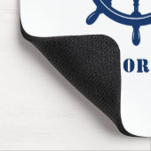 Nautical Shield Wheel Helm & Uw Bot of Naam Blauw Muismat (Hoek)