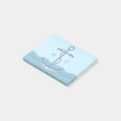 Nautical Ship Anchor met dubbelmonogram Post-it® Notes (Schuin)