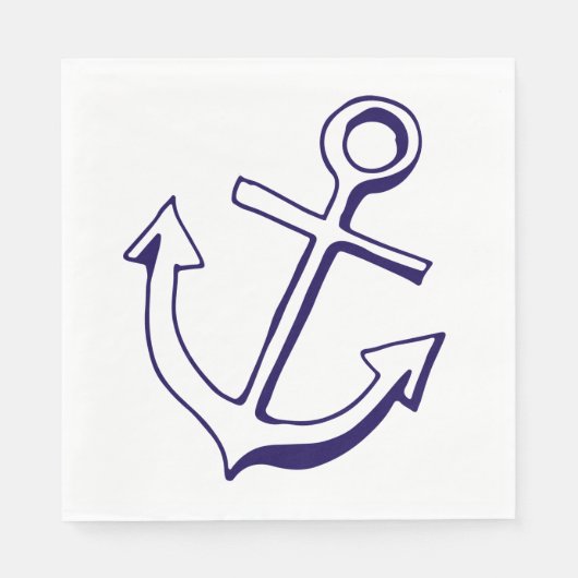 Nautical Ship Anchor Navy Blue Wedding Party Servetten (Voorkant)