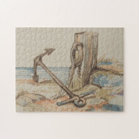 Nautical Ship Anchor on the Ground Scene Puzzle Legpuzzel (Horizontaal)