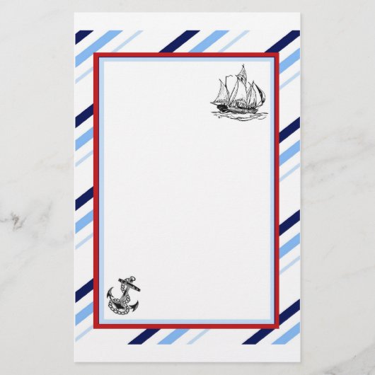 Nautical Ship & Anchor Stationery Briefpapier (Voorkant)