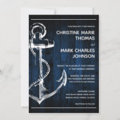 Nautical Ship Anchor Wedding bij marinehout Kaart (Voorkant)