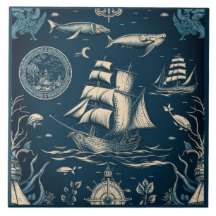 Nautical Ship and Ocean Thmed keramische kunst No3 Tegeltje