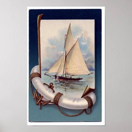Nautical Ship Art-Poster Poster (Voorkant)