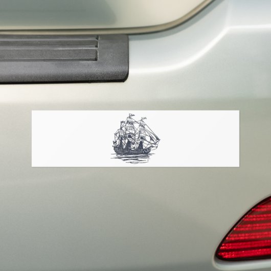 Nautical Ship Bumpersticker (Op auto)
