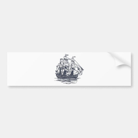 Nautical Ship Bumpersticker (Voorkant)