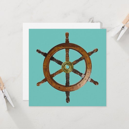 Nautical Ship Helm Bedankt (Voorkant / Achterkant in situ)