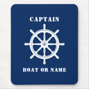 Nautical Ship Helm Kapitein & Boat of Name Navy Muismat