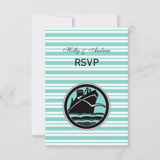 Nautical Ship Lt Bleu Blanc Rayure #2 V RSVP (Devant)