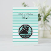 Nautical Ship Lt Bleu Blanc Rayure #2 V RSVP (Debout devant)