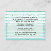 Nautical Ship Lt Blue White Stripe Accommodations Informatiekaartje (Achterkant)