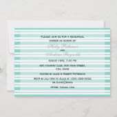 Nautical Ship Lt Blue White Stripe H Rehearsal Din Kaart (Achterkant)