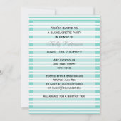 Nautical Ship Lt Blue White Stripe V Bachelorette Kaart (Achterkant)