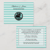 Nautical Ship Lt Blue Wht Stripe #2 accommodatie Informatiekaartje (Voorkant / Achterkant)