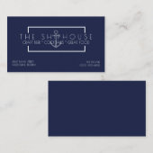 Nautical Ship Navy Blue Restaurant Bar Business Visitekaartje (Voorkant / Achterkant)