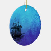 Nautical Ship & Octopus Keramisch Ornament (Rechts)