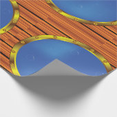 Nautical Ship Porthole Window with Blue Water Cadeaupapier (Hoek)