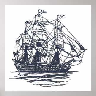 Nautical Ship Poster