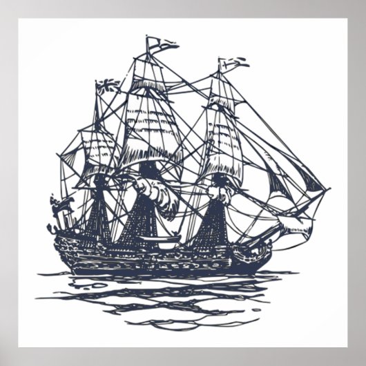 Nautical Ship Poster (Voorkant)