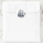 Nautical Ship Ronde Sticker (Tas)