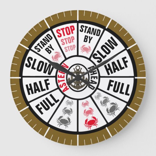 Nautical Ship Telegraph Traditional Grote Klok (Voorkant)